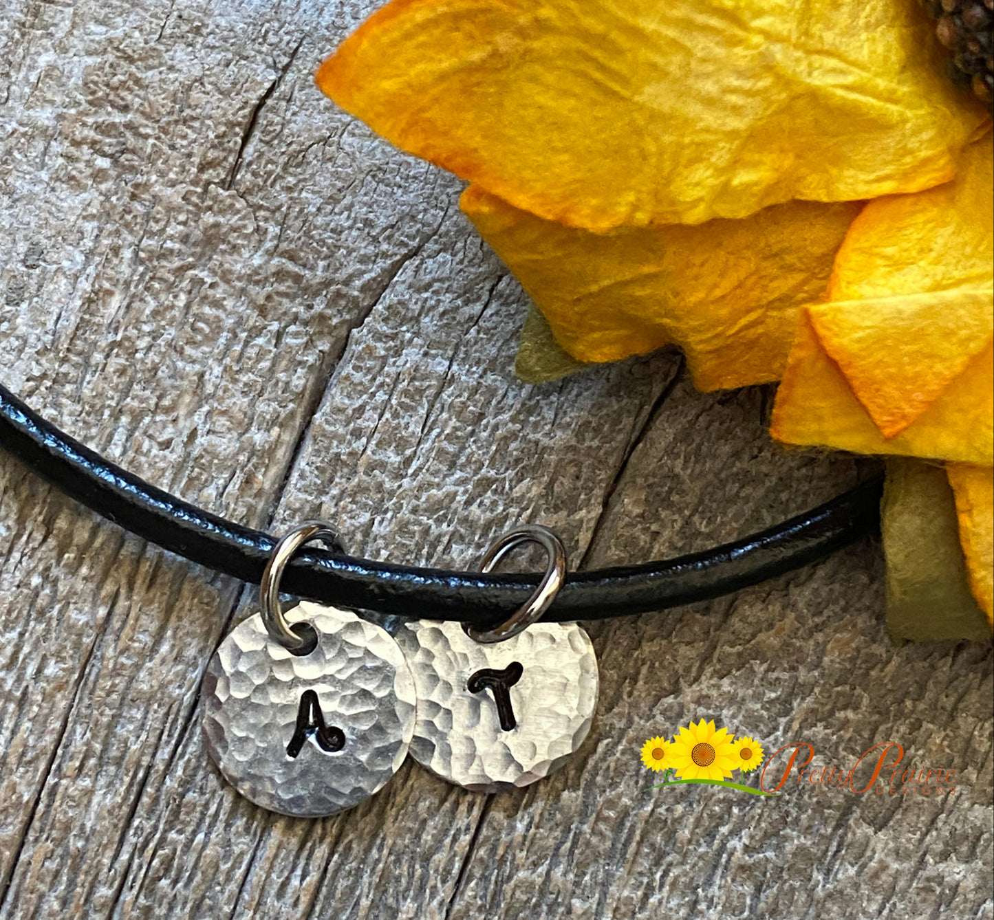 Silver Hammered Mini Initial Necklace, Hand Stamped Initial Jewelry, Teen Gift, Everyday Jewelry, Personalized Disc Necklace, Textured Jewelry, Custom Disc Necklace, Birthstone Necklace, Grandma Necklace, Handmade Initial Necklace