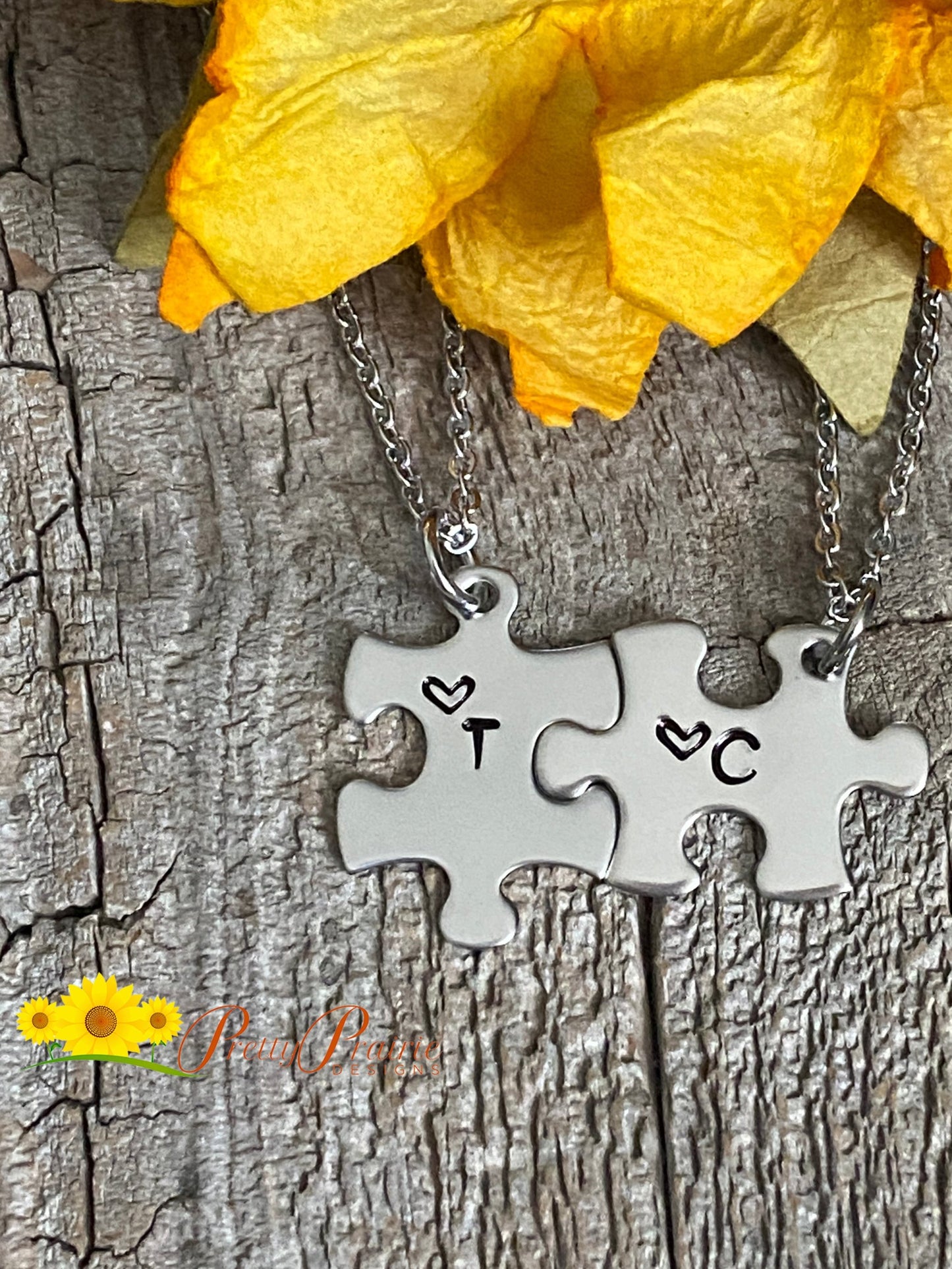 Small Puzzle Piece Necklace, Initial Puzzle Pieces, His Her Gift, Anniversary, Valentine Gift, Best Friend Gift, Personalized Mini Puzzle