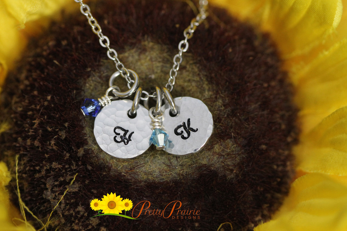 Silver Hammered Mini Initial Necklace, Hand Stamped Initial Jewelry, Teen Gift, Everyday Jewelry, Personalized Disc Necklace, Textured Jewelry, Custom Disc Necklace, Birthstone Necklace, Grandma Necklace, Handmade Initial Necklace