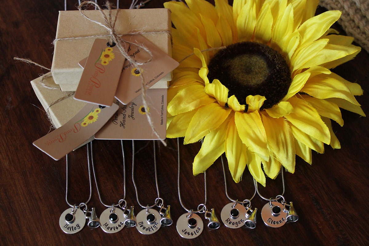 Cheer Coach Necklace, Gift from Cheer Squad, Cheer Coach Keychain, Hand Stamped, Cheer Gift, End of Cheer Season Gift, Cheerleader Jewelry