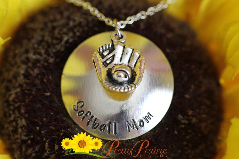 Softball Mom Necklace, Softball Grandma, Softball Keychain, Softball Jewelry, Softball Team Mom, Sports Jewelry, Gift for Dad or Coach
