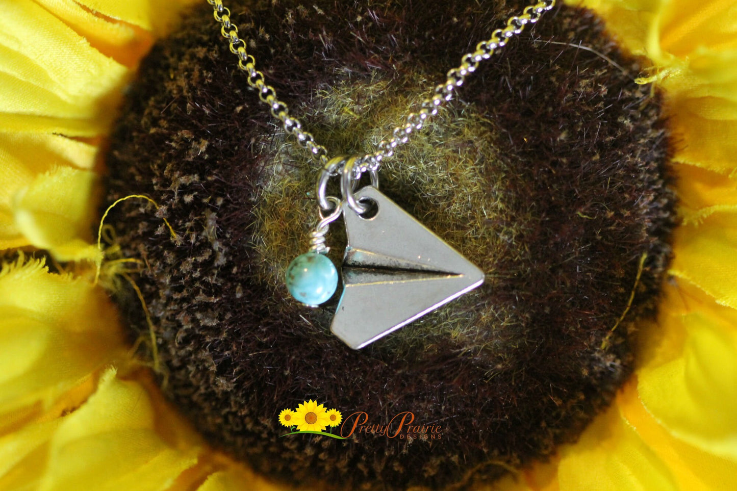 Silver Paper Plane Necklace, Aviation Jewelry, Flight Attendant , Pilot Gift, Traveler Gift, Graduation Gift, Origami Plane Charm, Airplane Jewelry