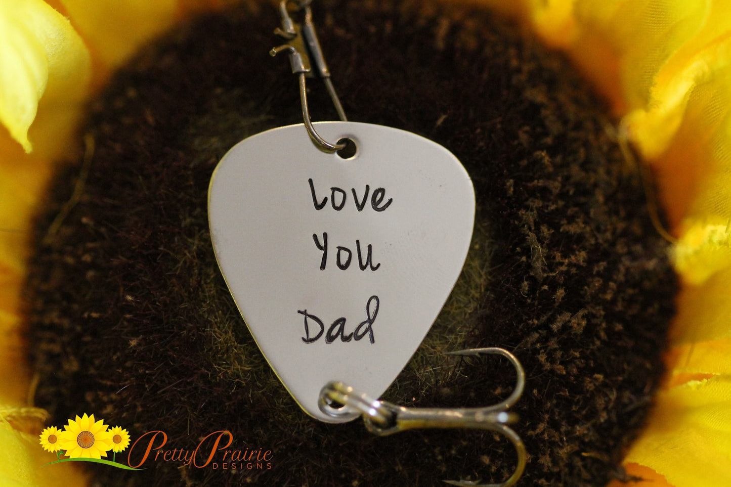 Love You Lure, Hand Stamped, Fishing Hook, Father's Day Gift, Gift for Fisherman, Dad Gift, Grandpa Gift, Custom Made Lure, Metal Lure