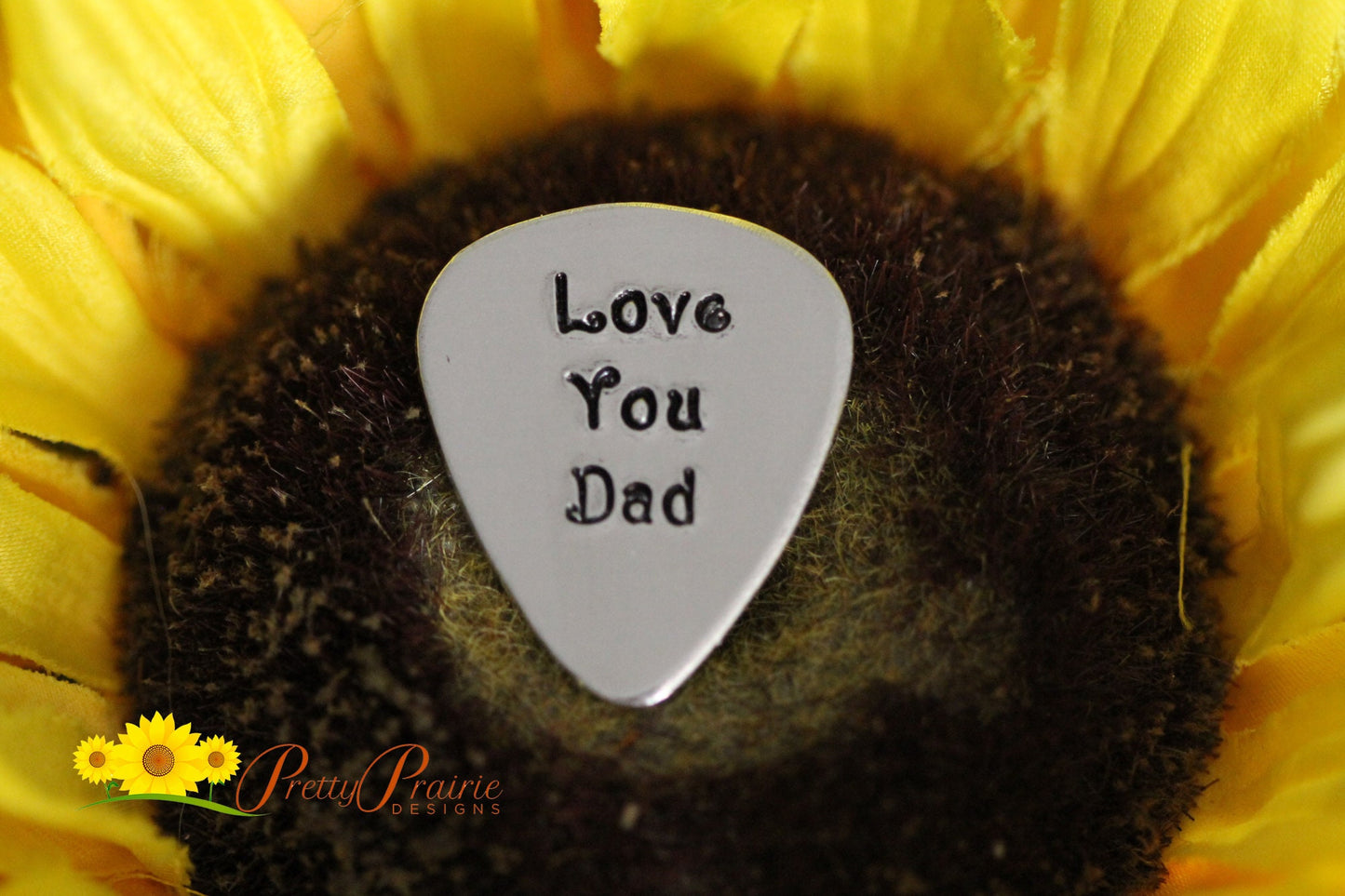 Love You Dad Guitar Pick, Hand Stamped Pick, Father's Day Gift, Gift for Music Lover, Birthday Gift for Dad, Guitarist Gift, Metal Pick