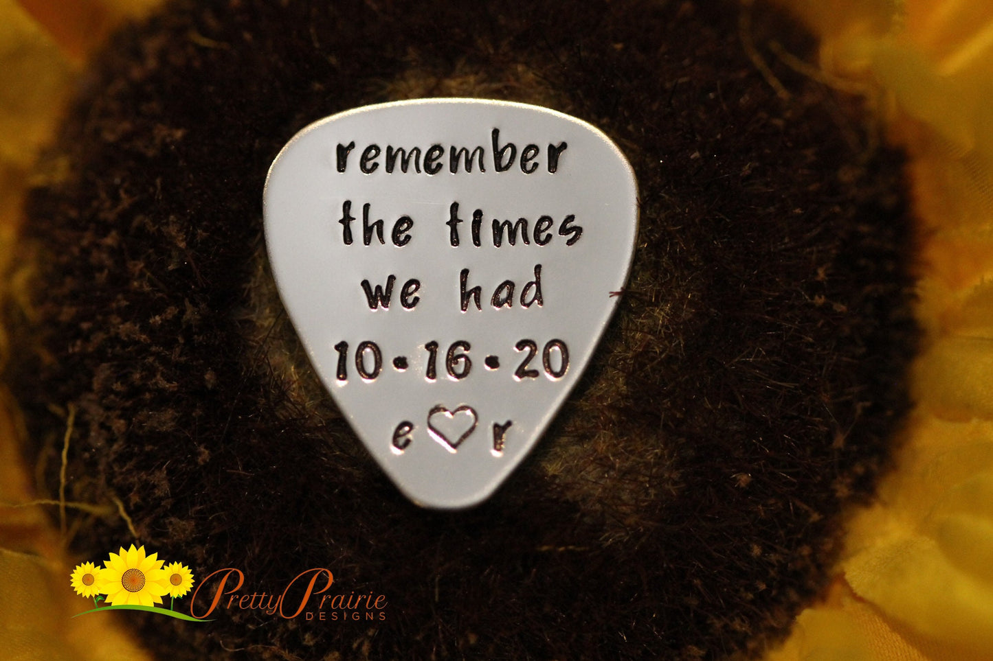 Remember the Times We Had Guitar Pick, Hand Stamped Pick, Anniversary Gift for Guitarist, Special Date Pick, Remembrance Gift, Personalized