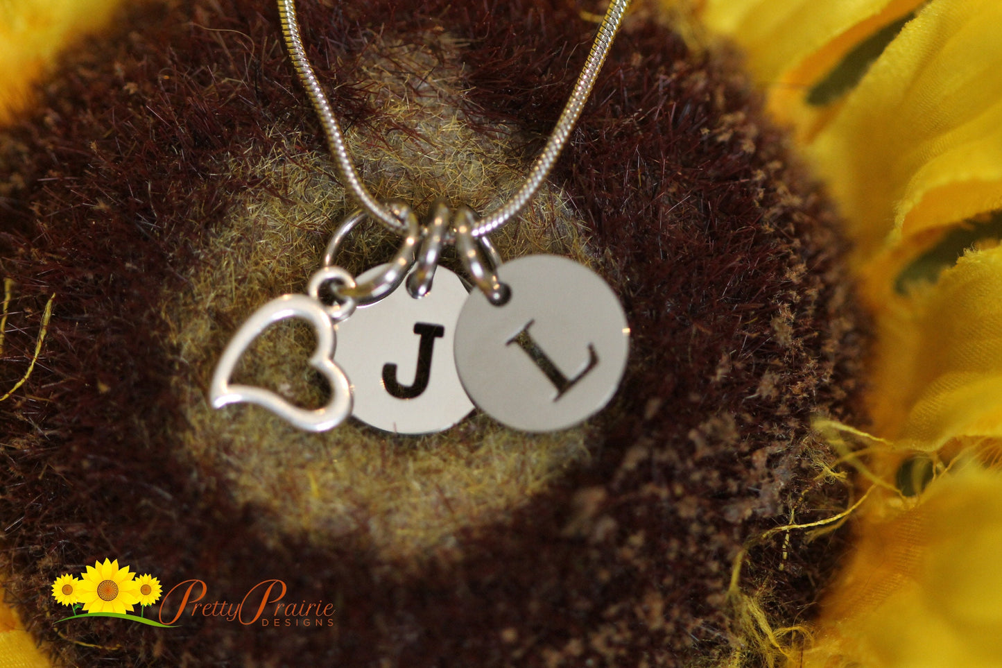 Silver Initial Heart Necklace, Promise Necklace, Girlfriend Birthday, Personalized, Engagement, Anniversary, Kid's Initials, Mom Gift