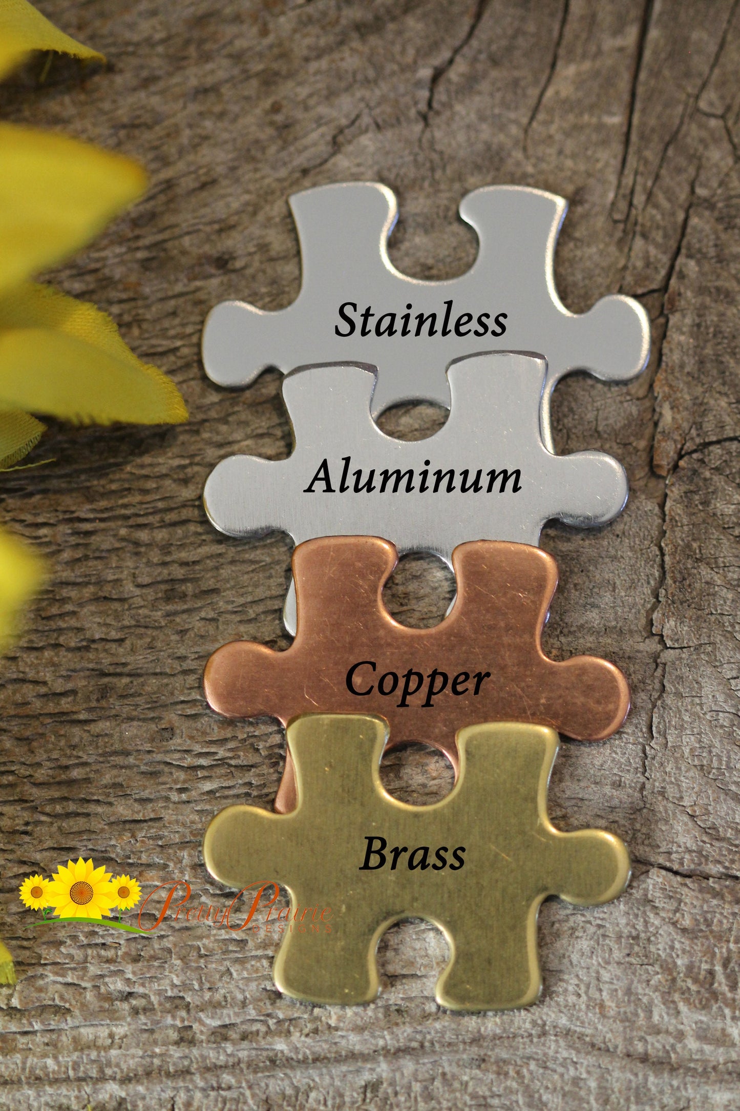 Initial Puzzle Piece Keychain Set, Personalized, Hand Stamped, Couples Gift, Sorority Sisters, Present for Siblings, Best Friends Gift