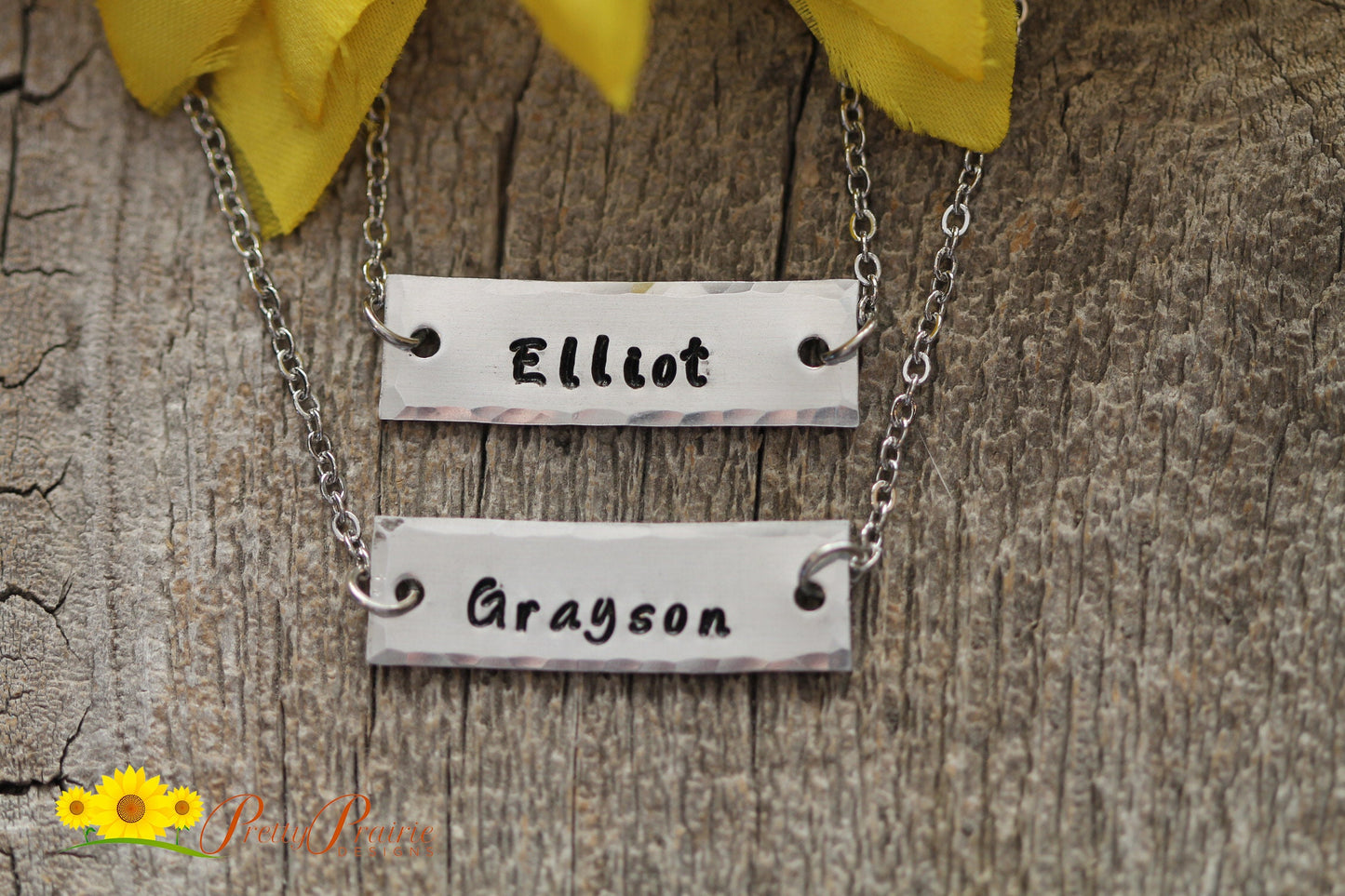 Horizontal Hammered Name Bar Necklace, Birthday, Graduation Gift, Aluminum, Hammered, Choker Necklace, Teen Gift, Present for Girlfriend