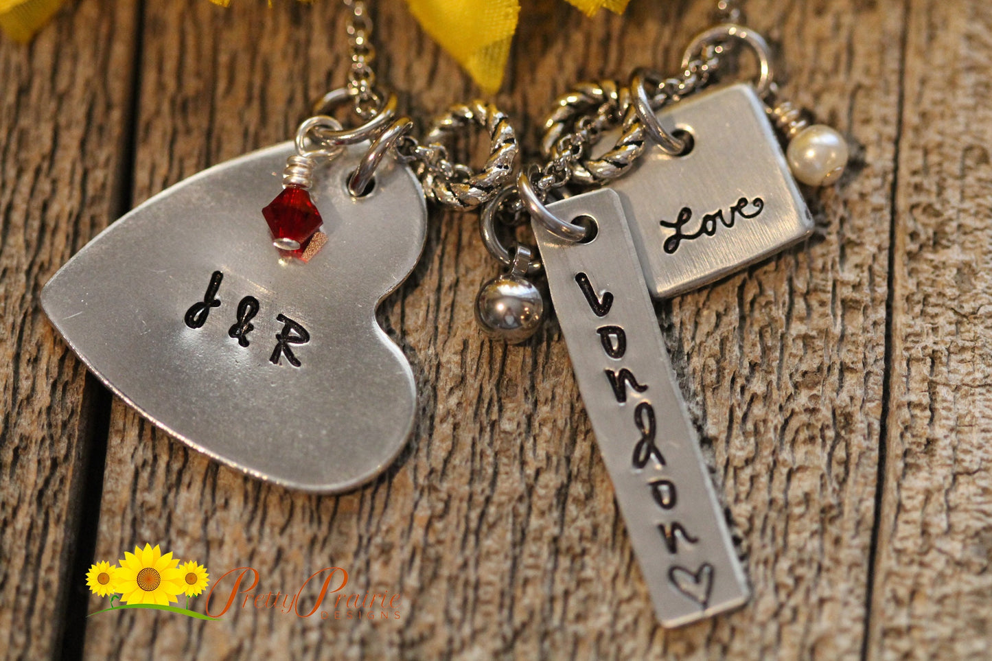 Love My Family Charm Necklace, Jewelry for Mom, Personalized Bars, Hand Stamped, Mother's Day, New Mom, New Baby, Baby Shower, Anniversary