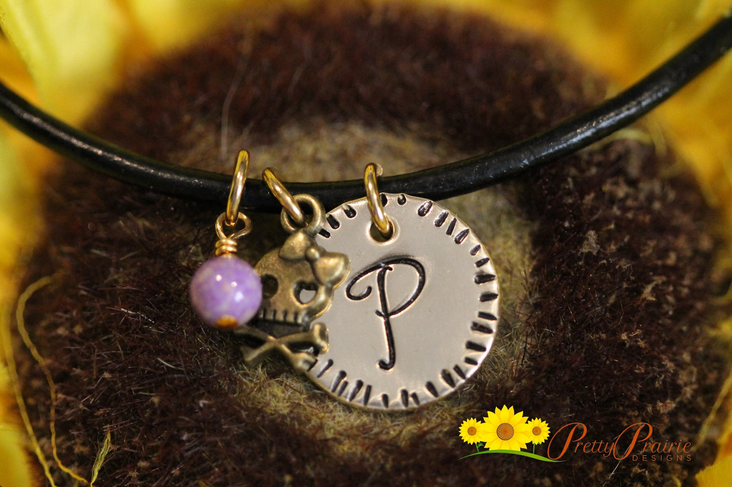Bronze Skull Initial Necklace, Little Girl Necklace, Lover of Pirates Gift, Personalized, Goth Jewelry, Teen Birthday Gift, Pirates Necklace