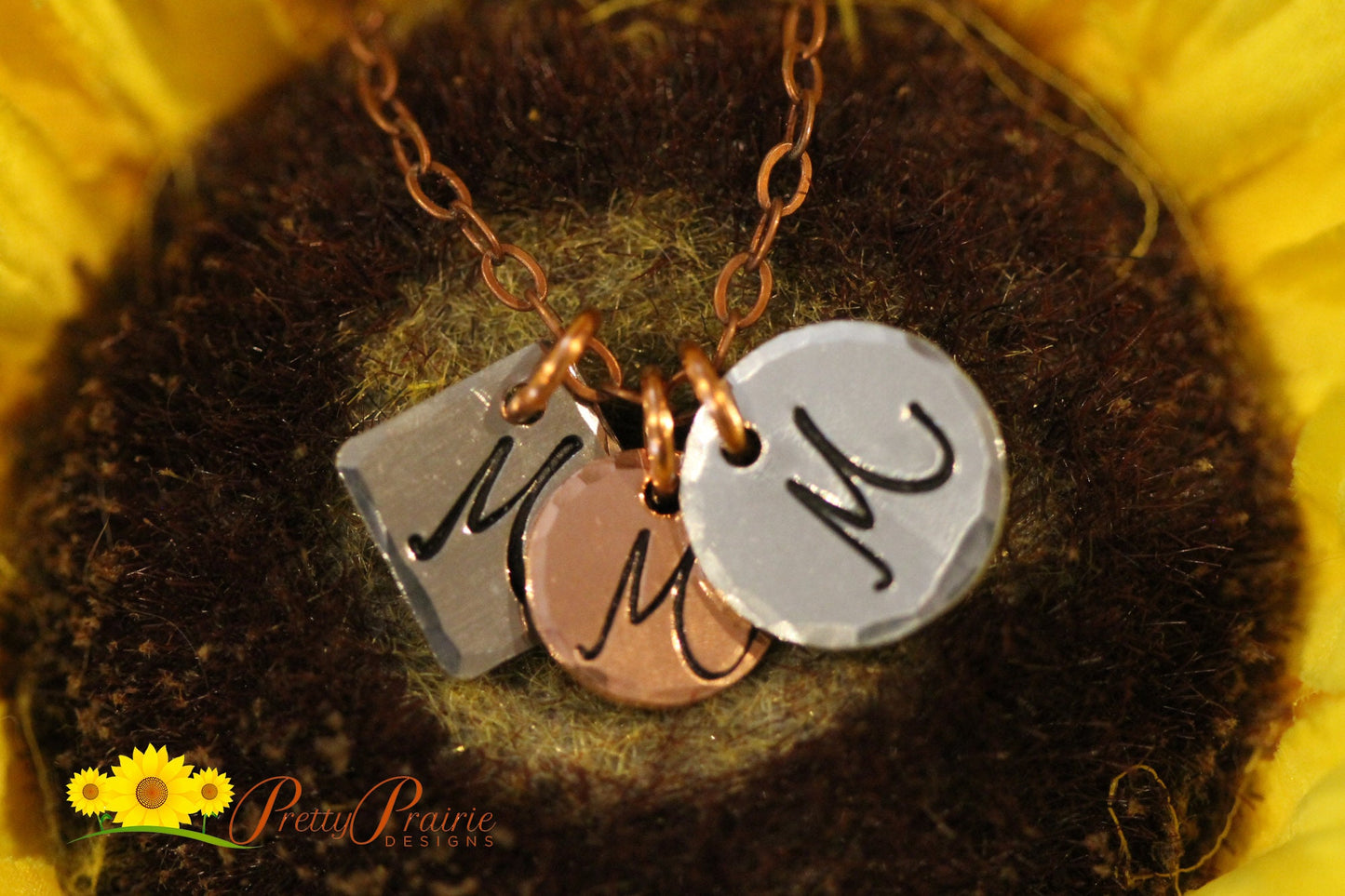 Triple Initial Necklace, Personalized, Monogrammed Jewelry, Mother of Three Gift, New Mother Jewelry, Mixed Metal, Children's Initials