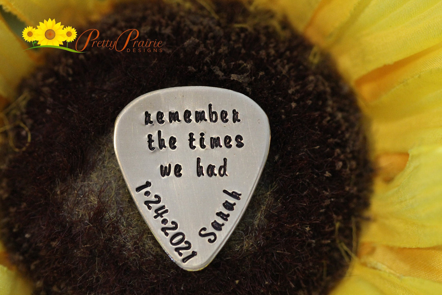 Remember the Times We Had Guitar Pick, Hand Stamped Pick, Anniversary Gift for Guitarist, Special Date Pick, Remembrance Gift, Personalized