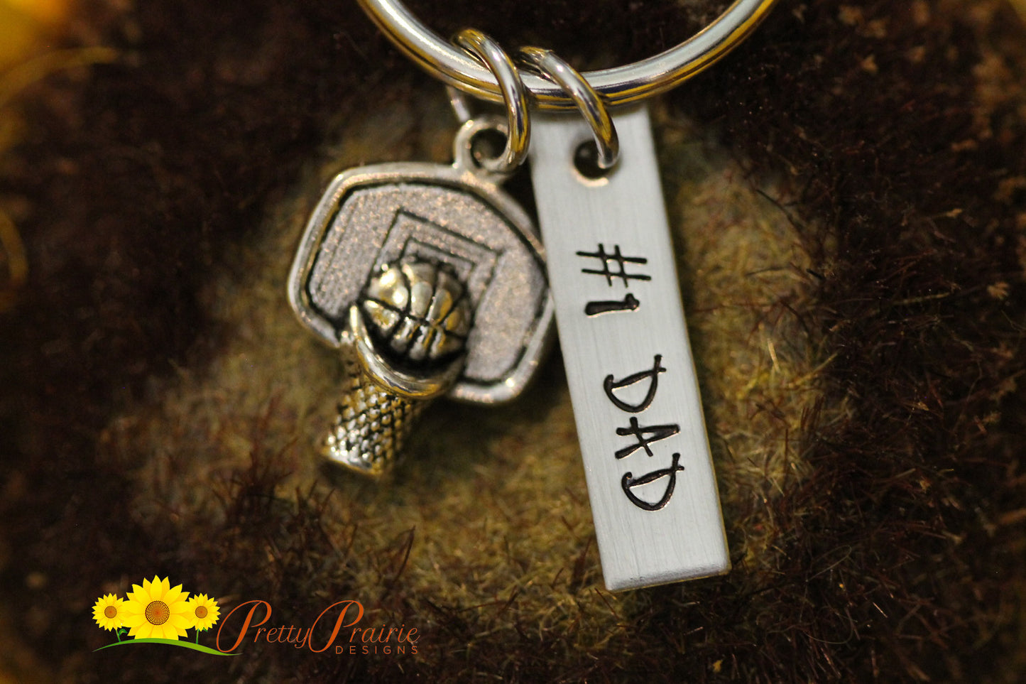 Basketball Goal Tag Keychain, Gym Bag Tag, Basketball Coach Gift, Basketball Team Present, Basketball Grandpa, Personalized Player Gift