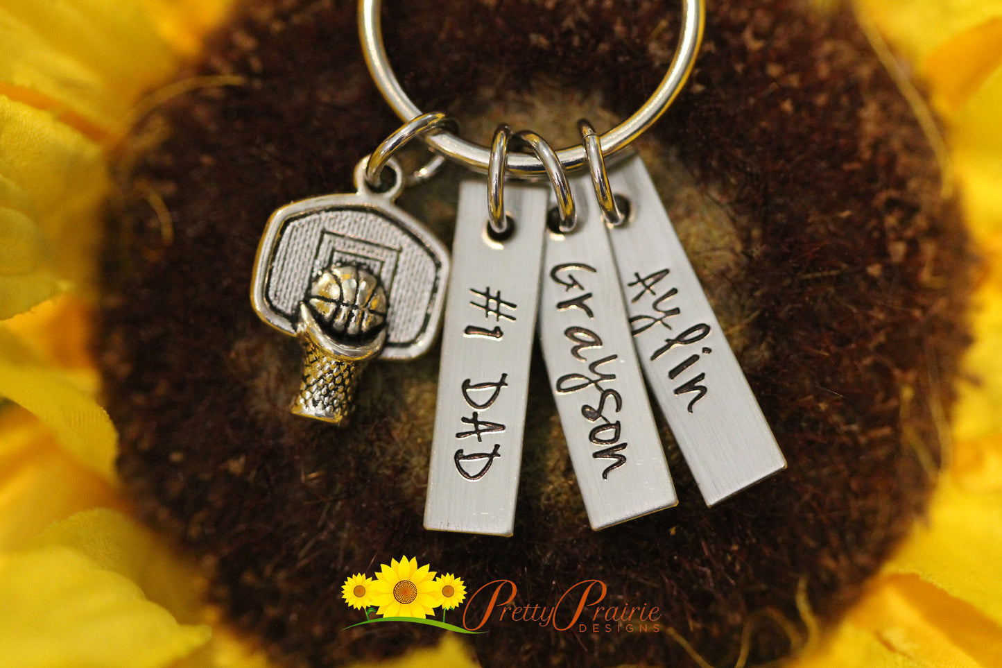 Basketball Goal Tag Keychain, Gym Bag Tag, Basketball Coach Gift, Basketball Team Present, Basketball Grandpa, Personalized Player Gift