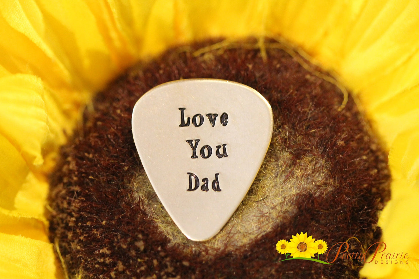 Love You Dad Guitar Pick, Hand Stamped Pick, Father's Day Gift, Gift for Music Lover, Birthday Gift for Dad, Guitarist Gift, Metal Pick