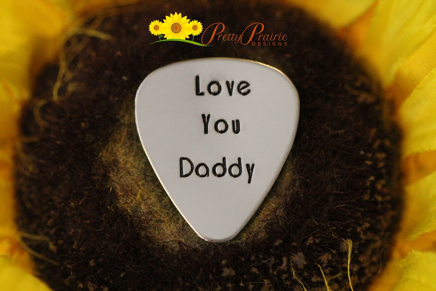 Love You Dad Guitar Pick, Hand Stamped Pick, Father's Day Gift, Gift for Music Lover, Birthday Gift for Dad, Guitarist Gift, Metal Pick