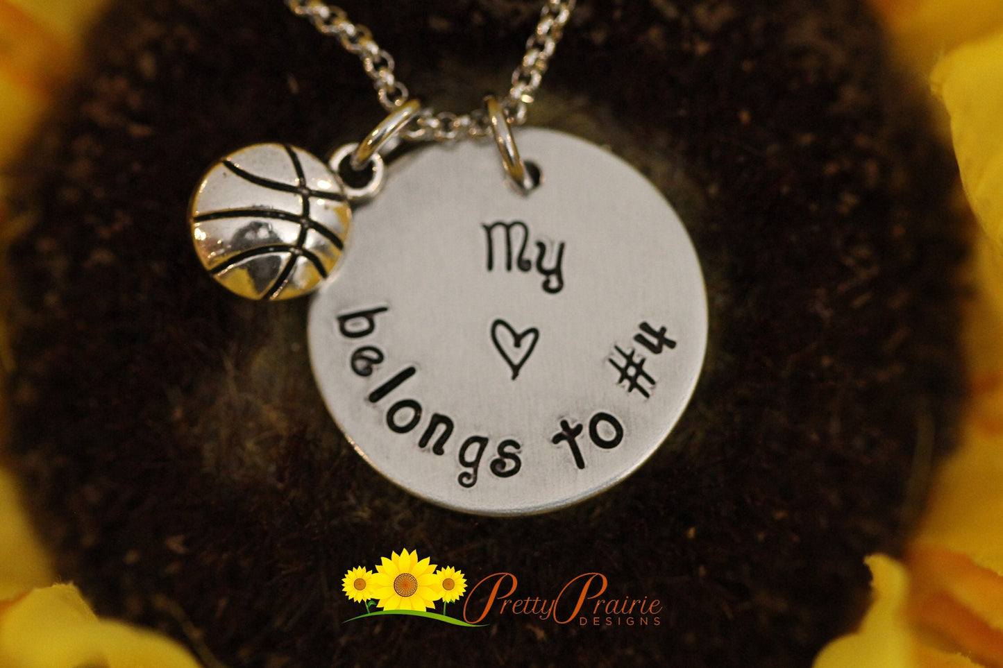 My Heart Belongs Basketball Necklace, Basketball Jewelry, Basketball Girlfriend Gift, Basketball Mom Gift, Personalized, Basketball Keychain