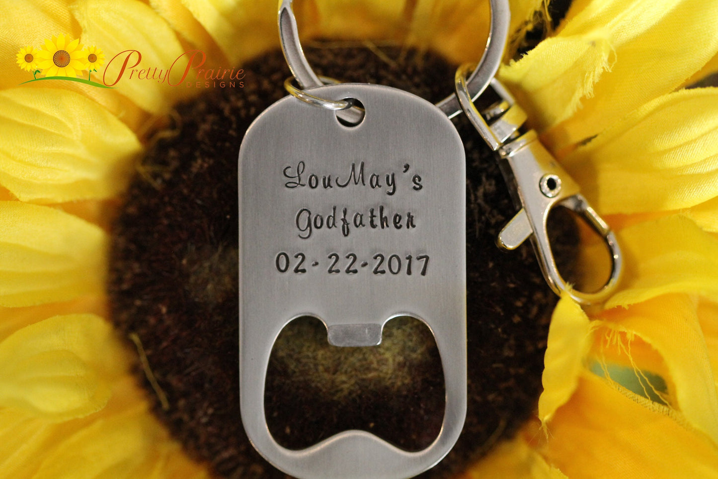 Personalized Godfather Bottle Opener, Godfather Gift, Dated, Metal Bottle Opener Keychain, Beer Lover Gift Idea, Christening, Baptism Gift