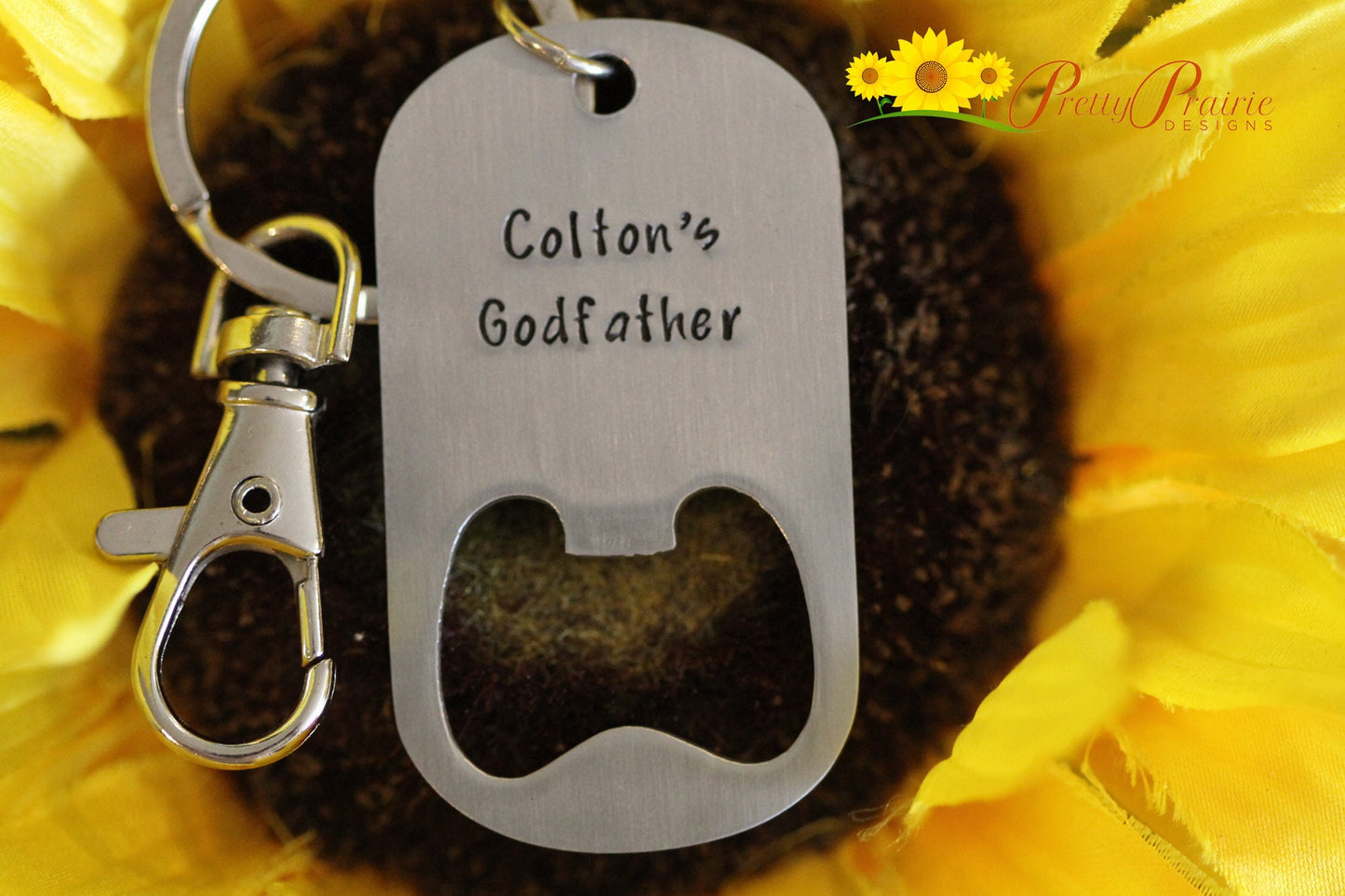 Personalized Godfather Bottle Opener, Godfather Gift, Dated, Metal Bottle Opener Keychain, Beer Lover Gift Idea, Christening, Baptism Gift