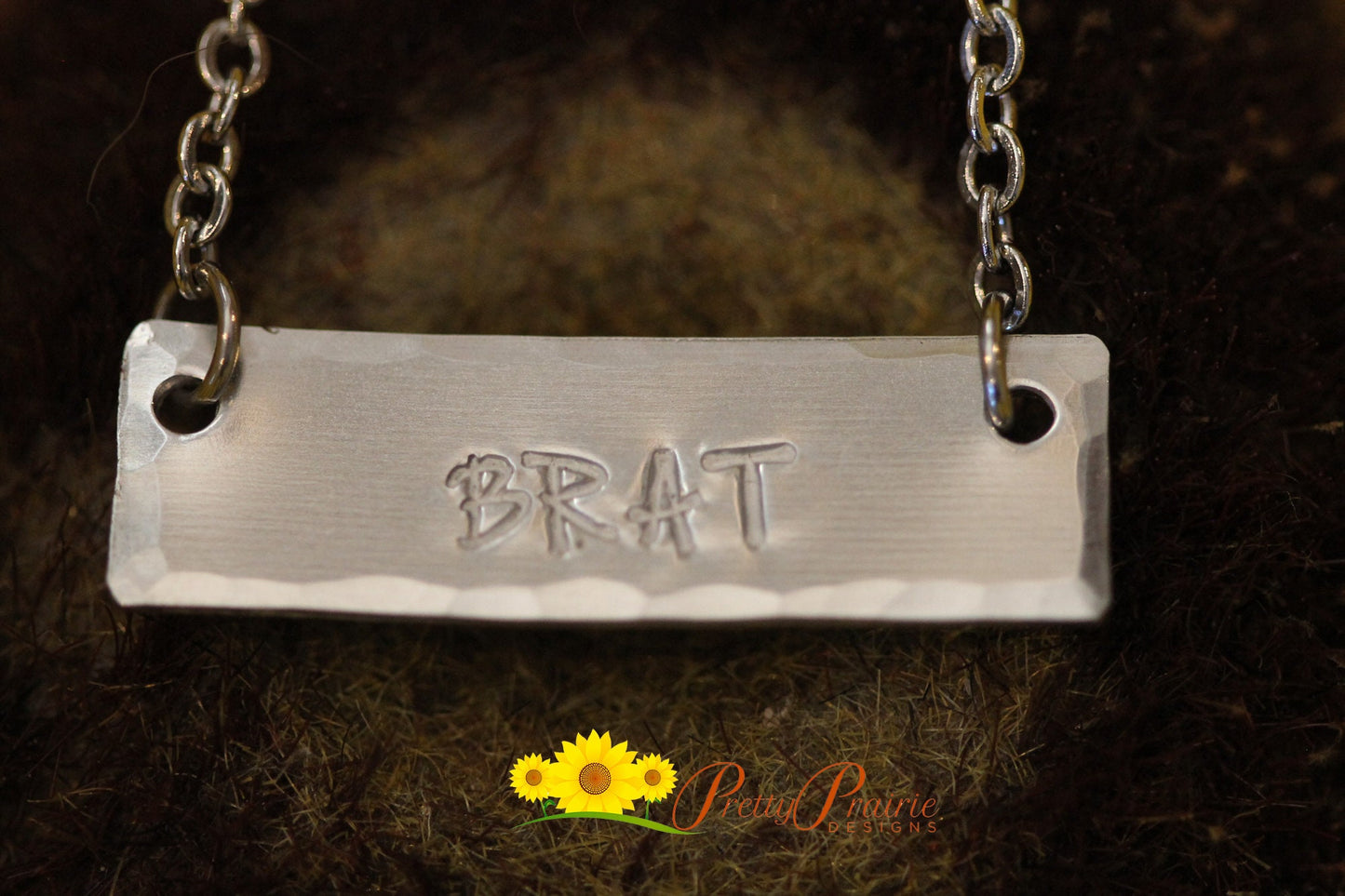 Horizontal Hammered Name Bar Necklace, Birthday, Graduation Gift, Aluminum, Hammered, Choker Necklace, Teen Gift, Present for Girlfriend