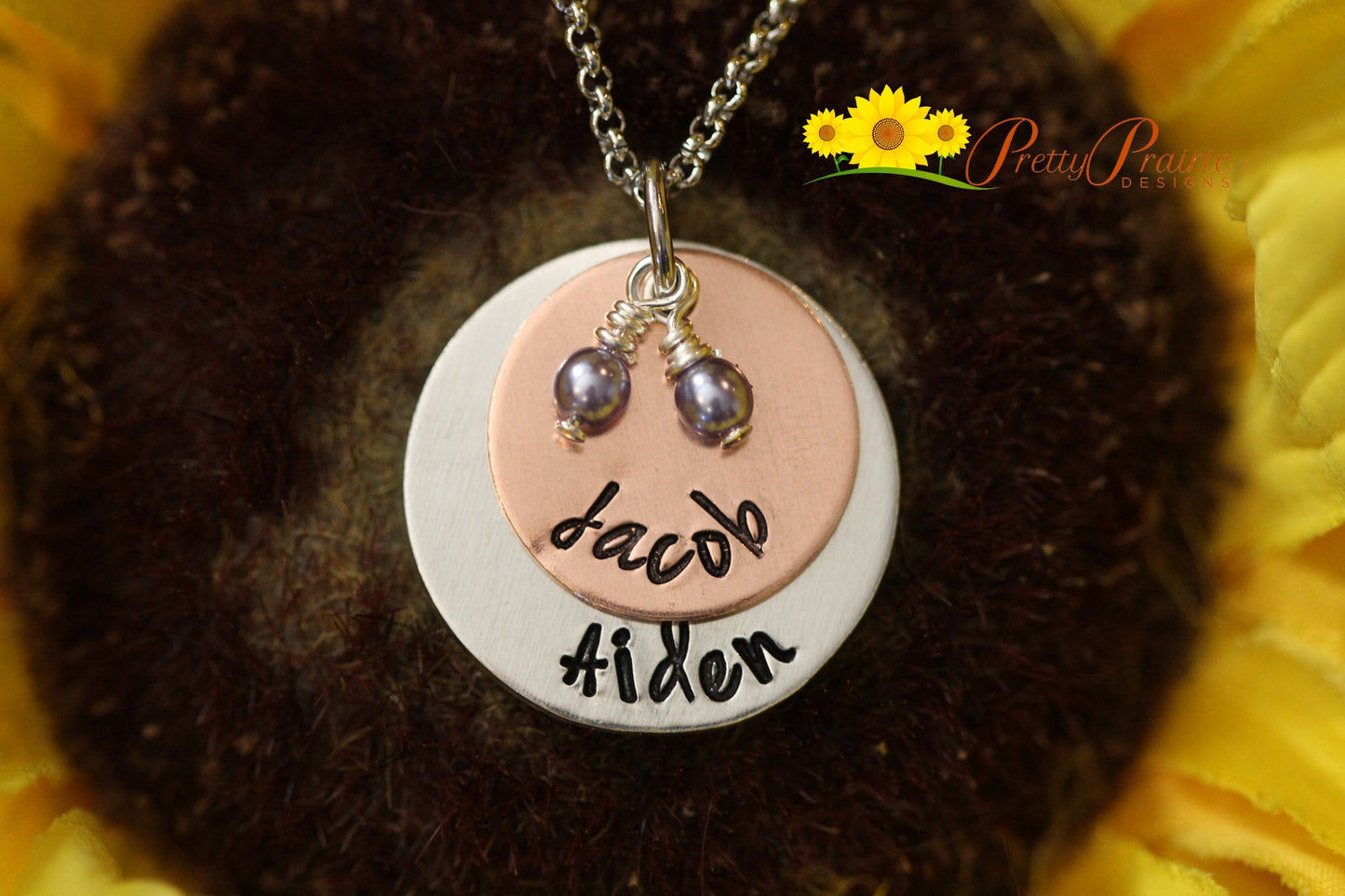 Personalized Double Disc Necklace, Gift for Bride, Twins Gift, Mother's Day, Girlfriend Gift, Layered Name Discs, Promise Necklace