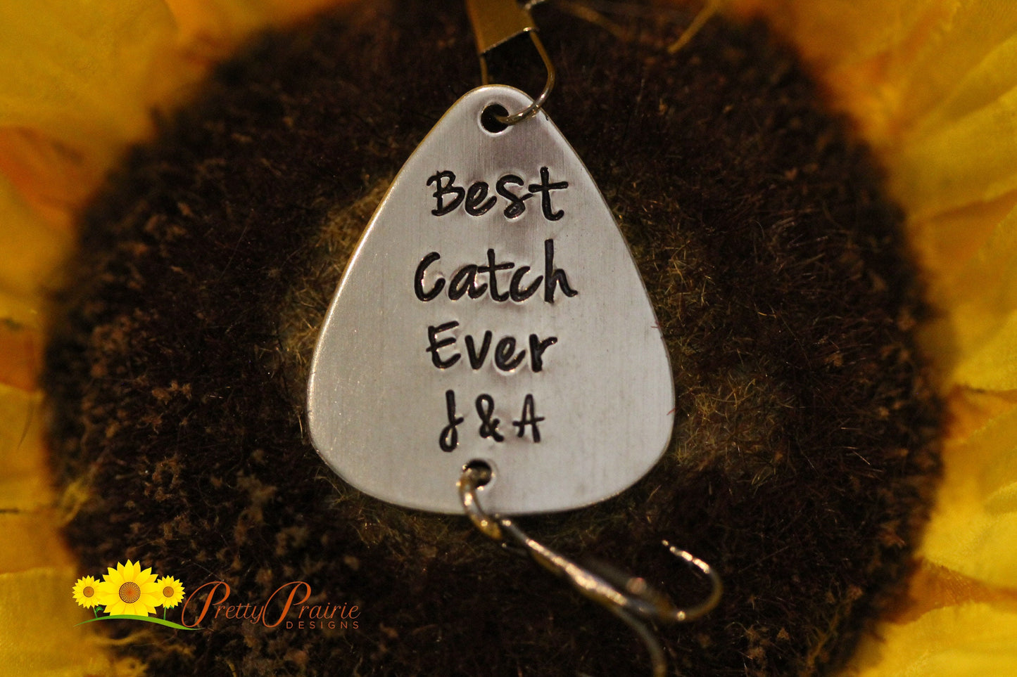 Best Catch Ever Lure, Custom Fishing Hook, Hand Stamped Fishing Lure, Angler Gift, Anniversary or Birthday, Wedding Present, Fishing Present