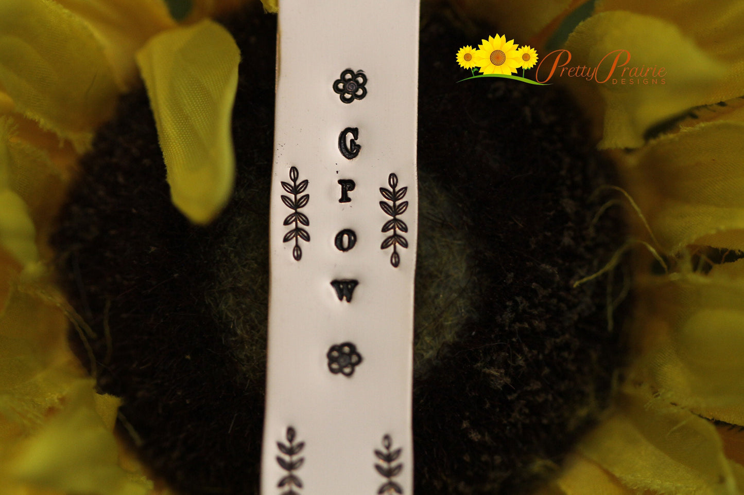 Grow Plant Stake, Grow Love, Plant Marker, Flower Stake, Hand Stamped, Gardener Housewarming, Birthday, Gardener, Teacher Gift, Thank You