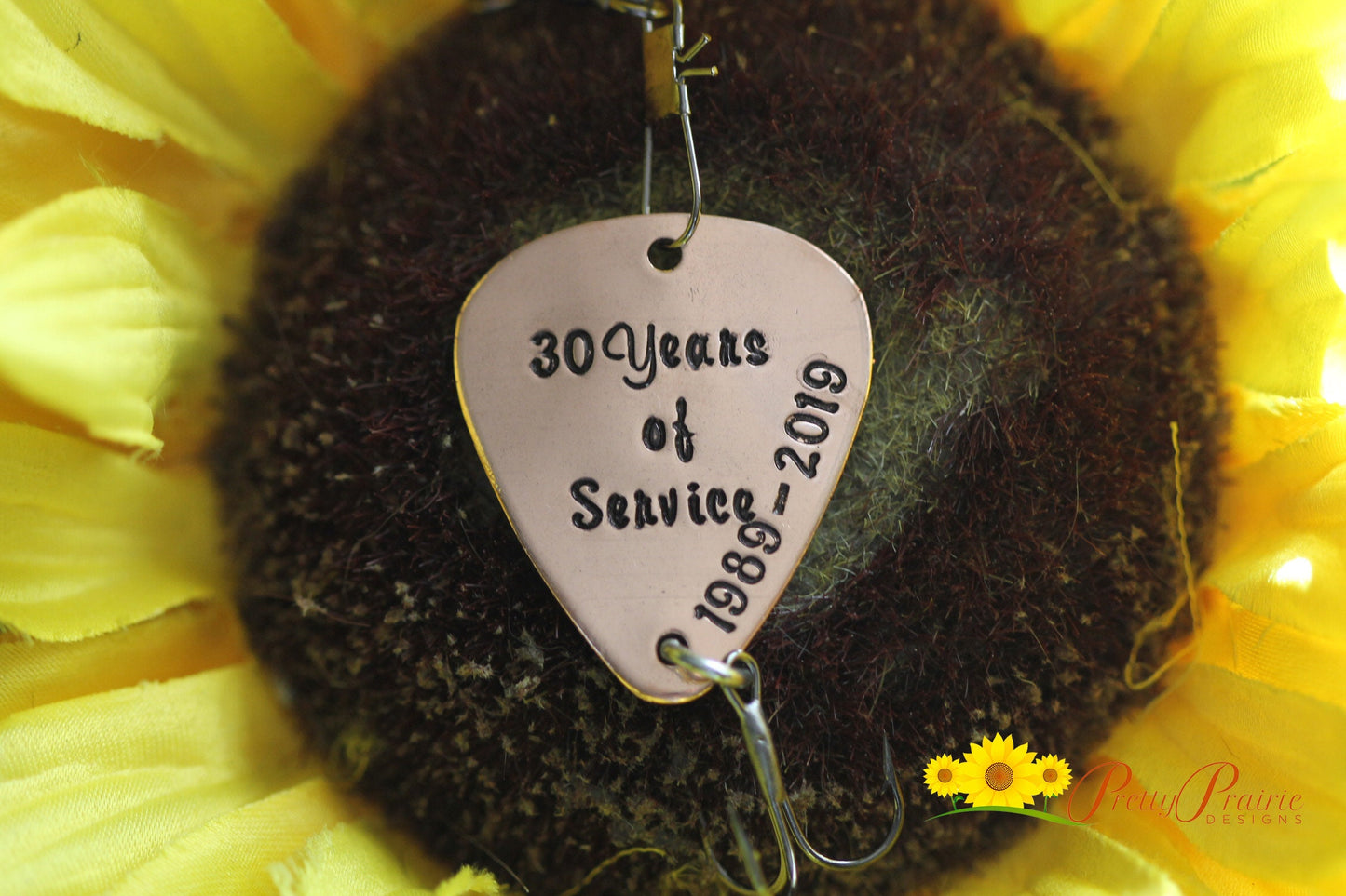 Years of Service Fishing Lure, Military Fish Hook, Retirement Gift for Fisherman, Custom Lure, Hand Stamped, Dated Lure, First Responder