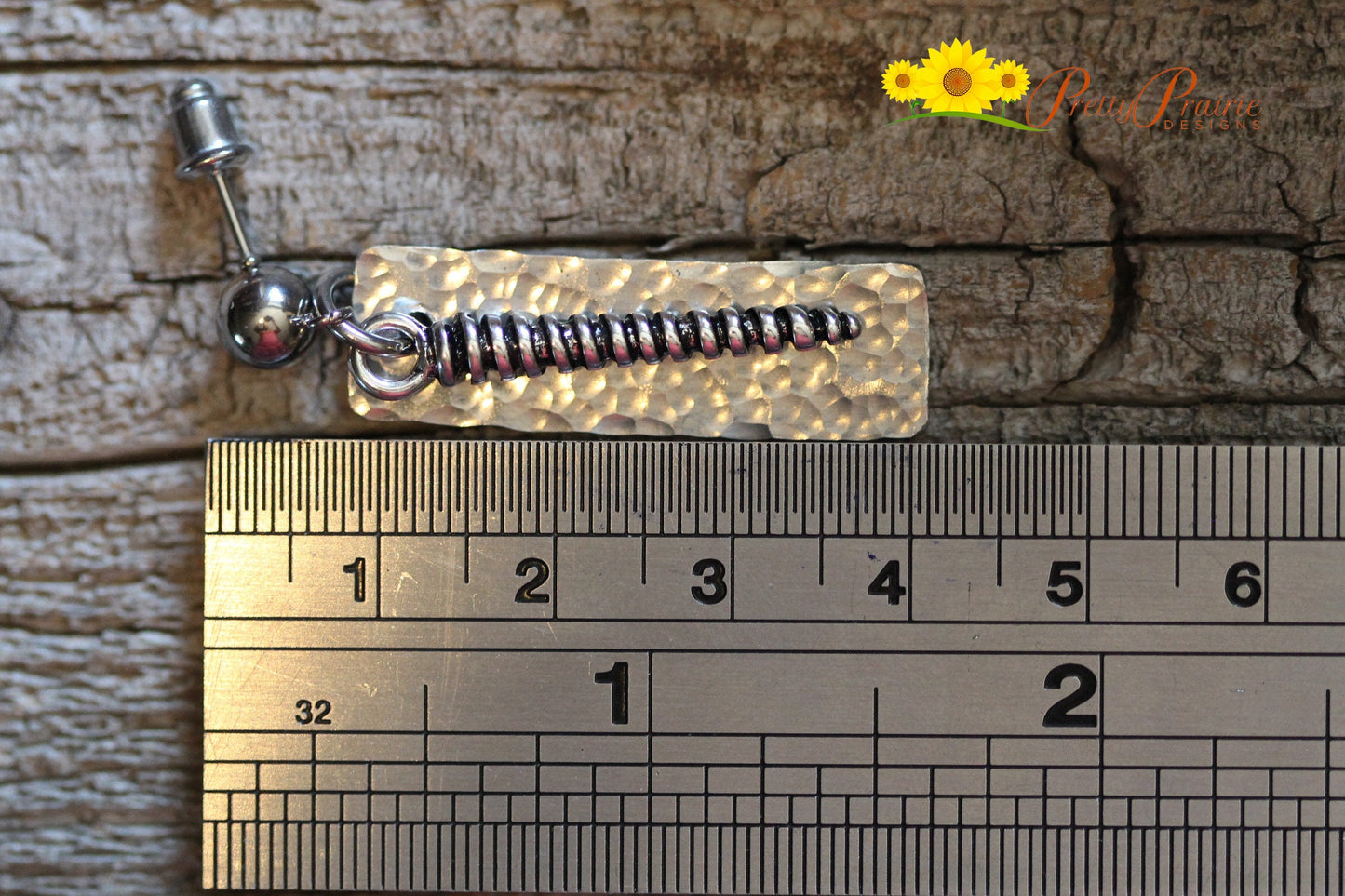 Hammered Bar Earrings, Dangle Earrings, Drop Earrings, Hand Stamped, Mixed Metal Jewelry, Gift for Woman, Twist, Boho Earrings, Lever Back