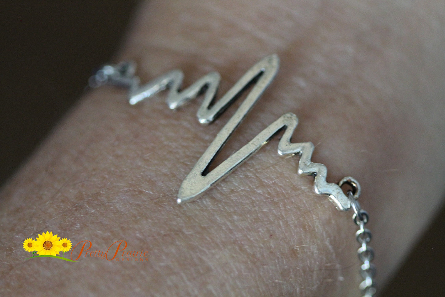 Silver Heartbeat Bracelet, My Heart Beats for You, Nurse Jewelry, Anniversary Gift, I Love You Jewelry, EKG Bracelet, Nurse Gift