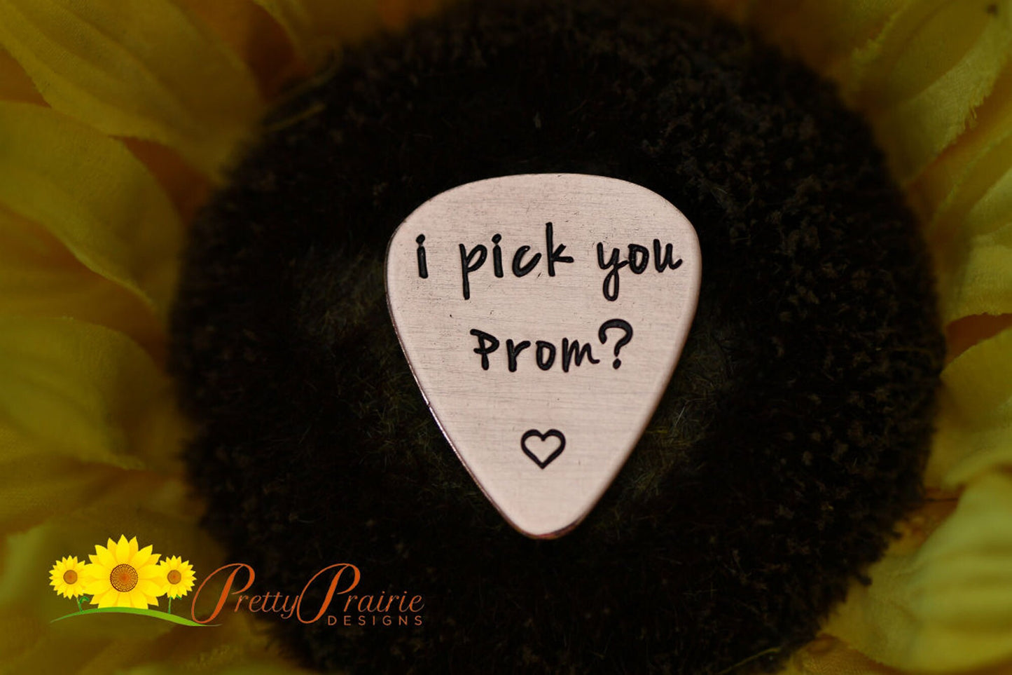 Prom Proposal Guitar Pick, Hand Stamped Metal Pick, Dance Invite, Sorority or Fraternity Dance Invite, Will You Go, Musician, Prom Pick
