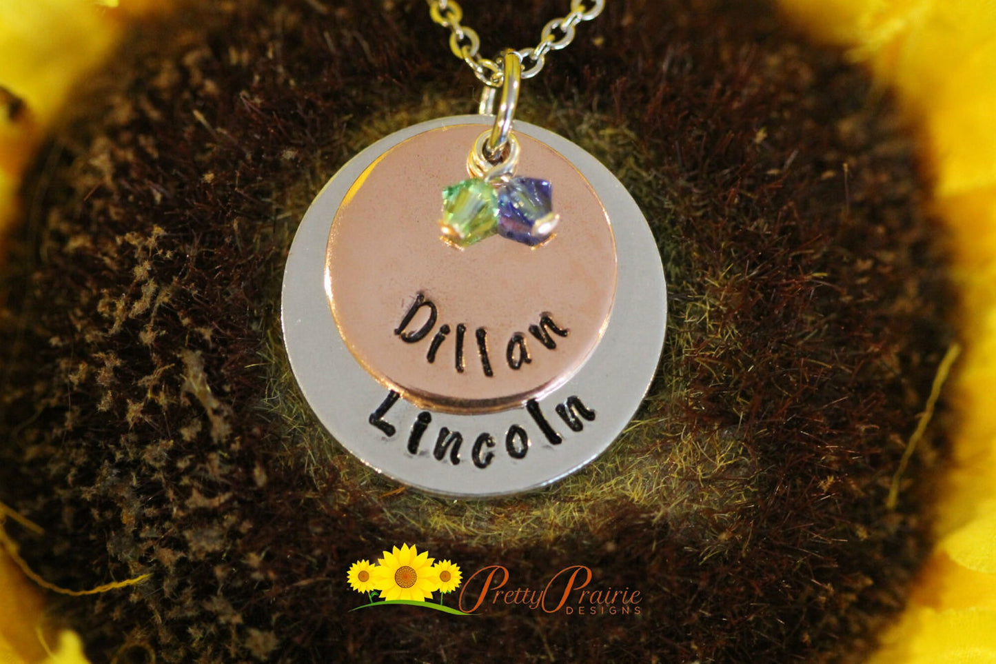Personalized Double Disc Necklace, Gift for Bride, Twins Gift, Mother's Day, Girlfriend Gift, Layered Name Discs, Promise Necklace