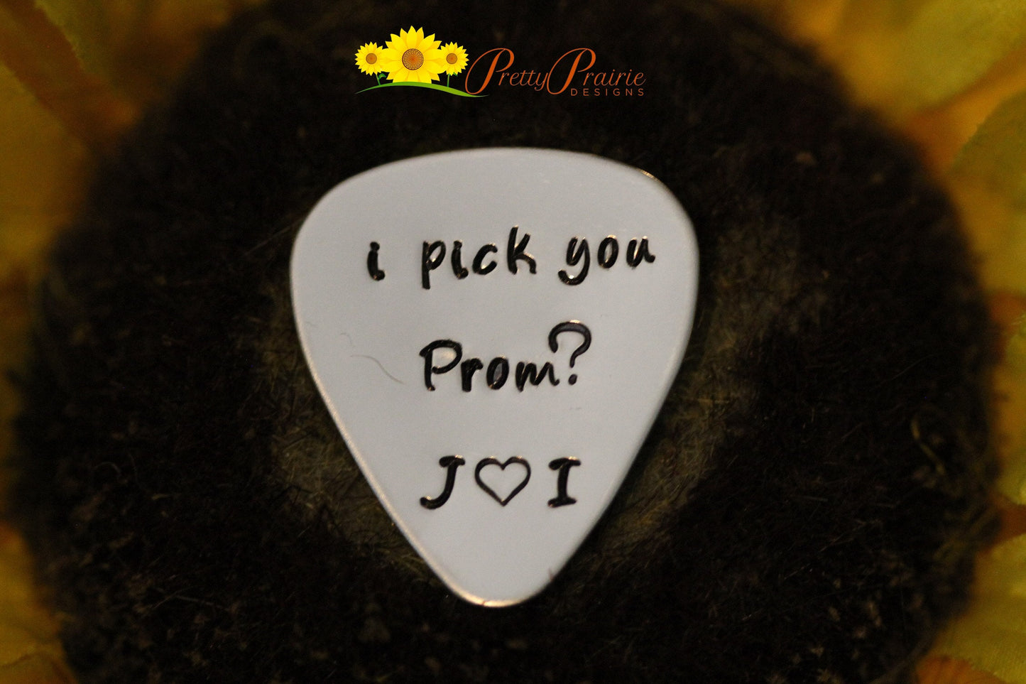Prom Proposal Guitar Pick, Hand Stamped Metal Pick, Dance Invite, Sorority or Fraternity Dance Invite, Will You Go, Musician, Prom Pick