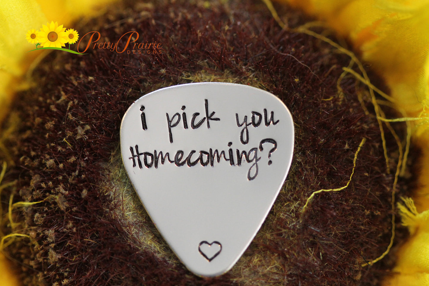 Prom Proposal Guitar Pick, Hand Stamped Metal Pick, Dance Invite, Sorority or Fraternity Dance Invite, Will You Go, Musician, Prom Pick