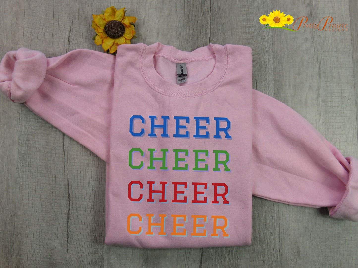 Cheer Sweatshirt, Unixex Cheer Crewneck, Rainbow Cheer Sweatshirt, Cheer Shirt, Cheer Mom, Cheer Gift, Cheer Dad Shirt, Cheerleading Shirt