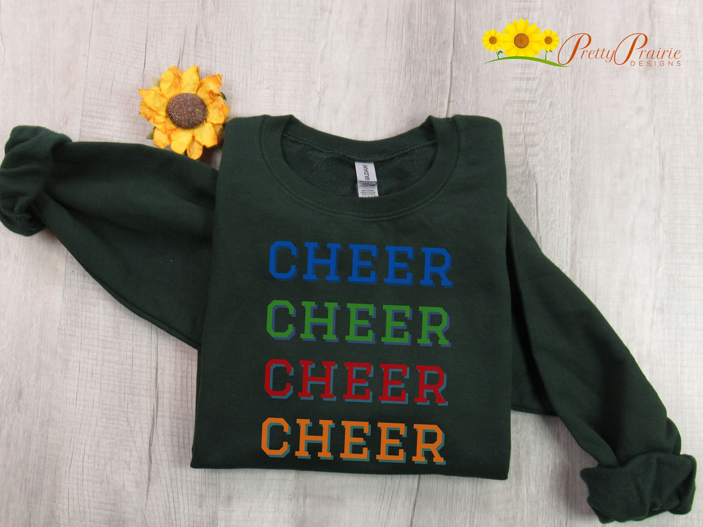 Cheer Sweatshirt, Unixex Cheer Crewneck, Rainbow Cheer Sweatshirt, Cheer Shirt, Cheer Mom, Cheer Gift, Cheer Dad Shirt, Cheerleading Shirt