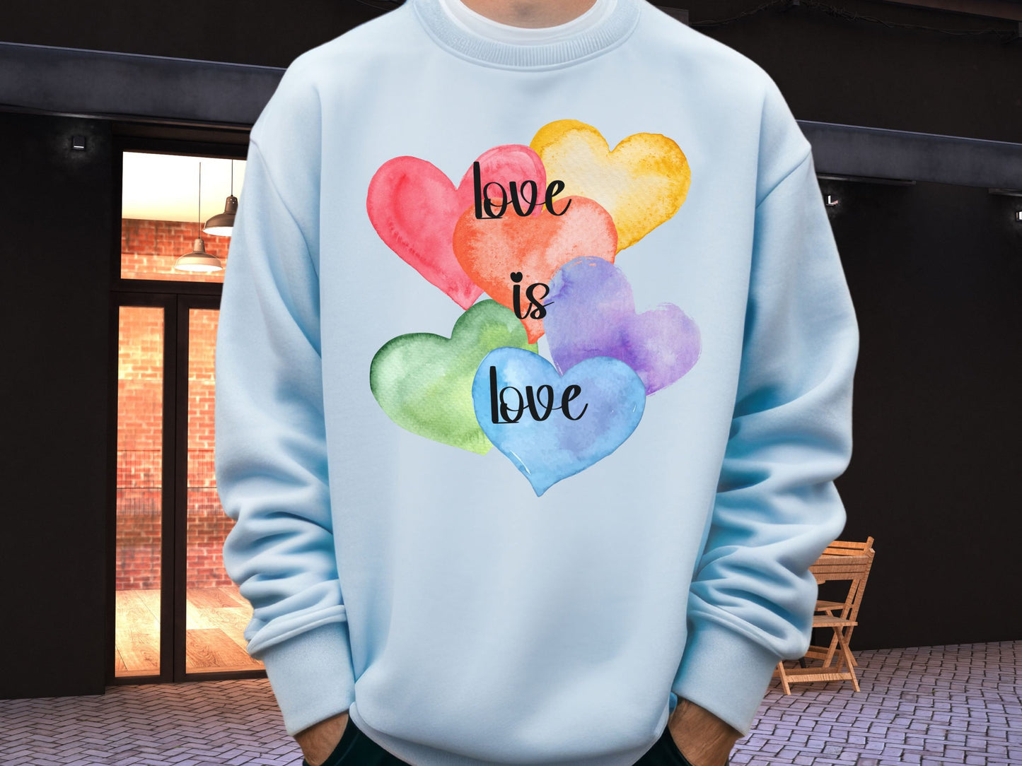Love is Love Sweatshirt, Valentine Heart Sweatshirt, LGBTQ Valentine Sweatshirt, Unisex Love Shirt, Rainbow Heart Sweater, LGBTQ Pride Gift