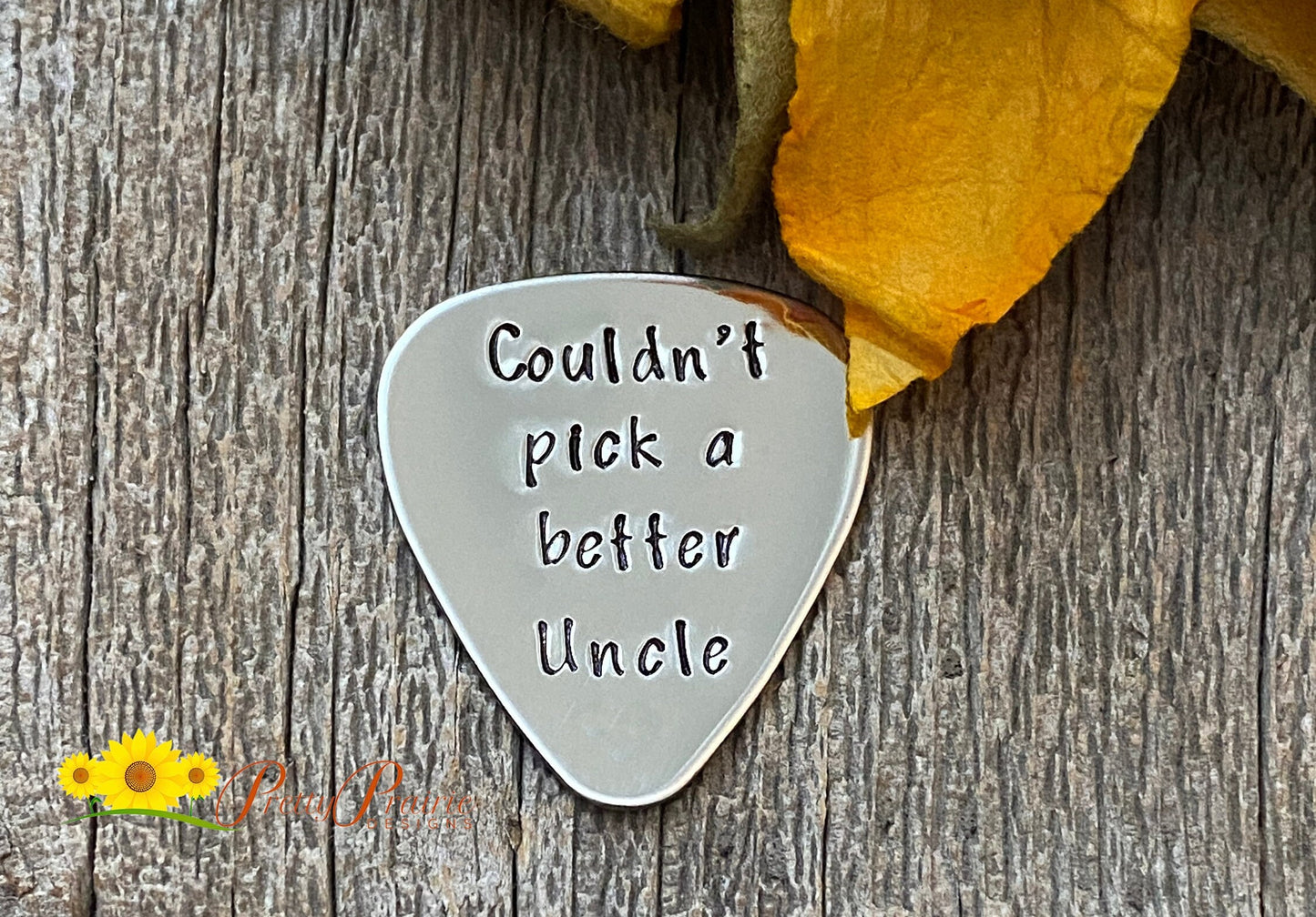 Couldn't Pick a Better Uncle Guitar Pick, Aunt Gift, Hand Stamped, Metal Pick, Birthday Gift for Uncle, Guitarist Present, Musician Gift