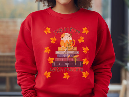 Fall Reading Sweatshirt, Book Lover Gift, Books Pullover, Librarian Sweatshirt, Reading Shirt, Bookish Crewneck, Book Shirt, Reading Teacher