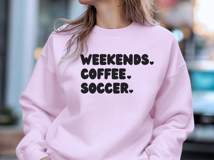 Weekend Coffee Soccer Sweatshirt, Soccer Sweatshirt, Soccer Mom Sweatshirt, Sweatshirt for Women, Game Day Sweatshirt, Soccer Lover Gift