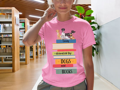 Dogs and Books T-Shirt, Book Shirt, ReadingShirt, Book Lover Shirt, Librarian Gift, Book Gift, Dog Lover Shirt, Dog Gift, I Love Dogs Shirt