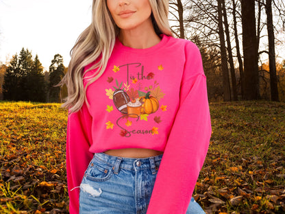 Tis the Season Sweatshirt, Thanksgiving Sweatshirt, Pumpkins and Football, Holiday Apparel, Fall Sweatshirt, Pumpkin Spice, Love Fall Shirt