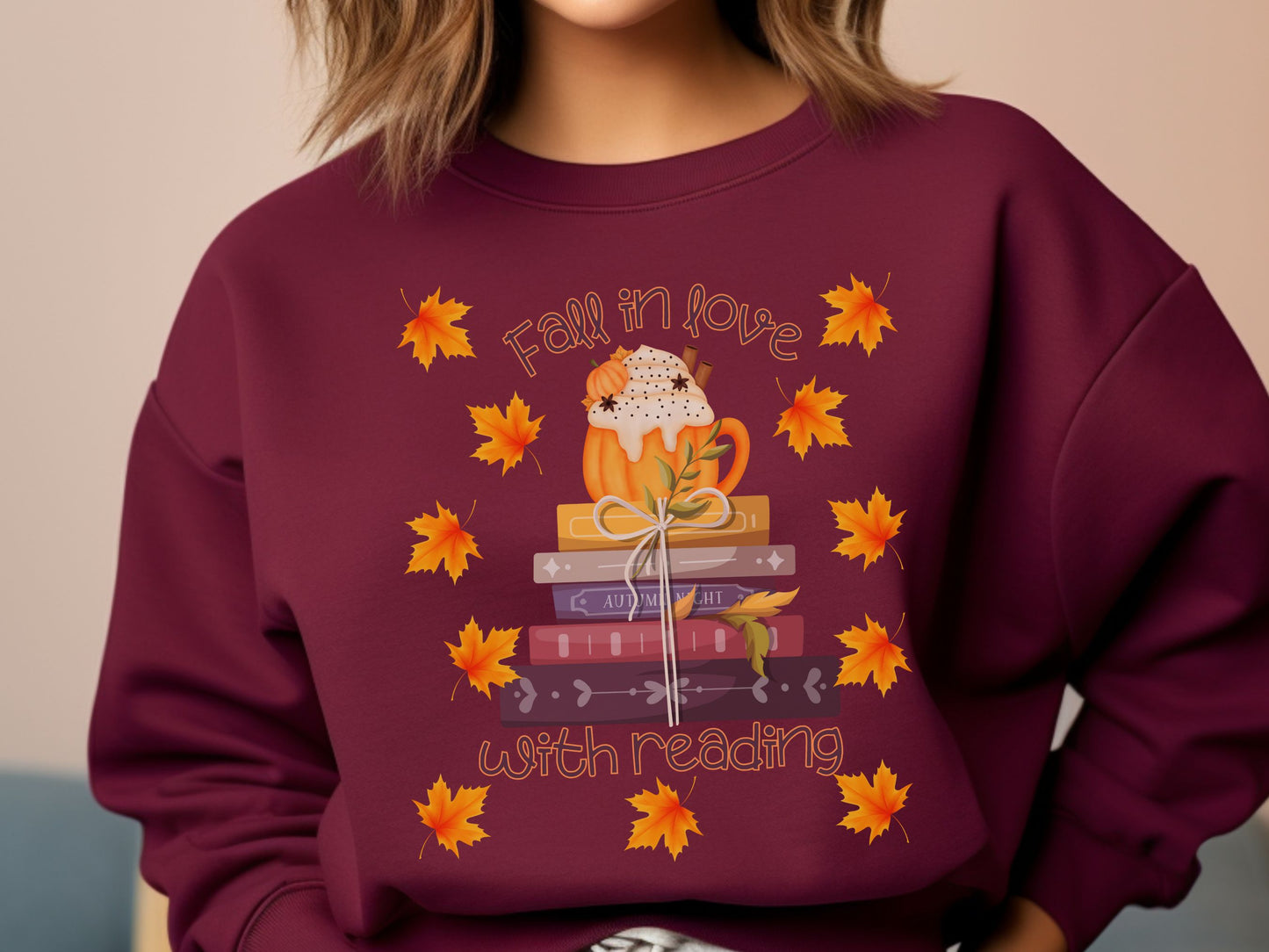 Fall Reading Sweatshirt, Book Lover Gift, Books Pullover, Librarian Sweatshirt, Reading Shirt, Bookish Crewneck, Book Shirt, Reading Teacher