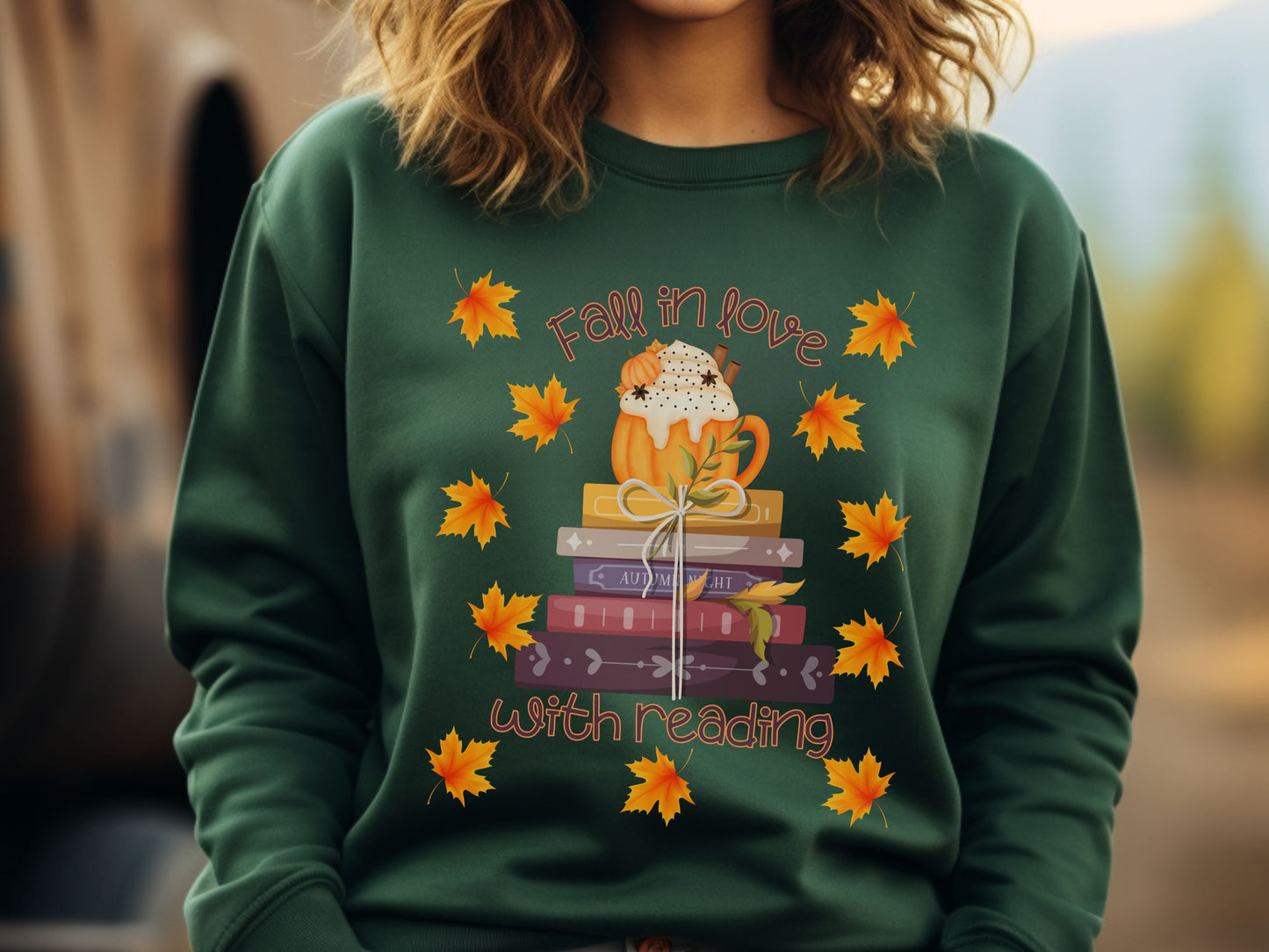 Fall Reading Sweatshirt, Book Lover Gift, Books Pullover, Librarian Sweatshirt, Reading Shirt, Bookish Crewneck, Book Shirt, Reading Teacher