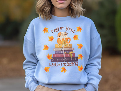 Fall Reading Sweatshirt, Book Lover Gift, Books Pullover, Librarian Sweatshirt, Reading Shirt, Bookish Crewneck, Book Shirt, Reading Teacher