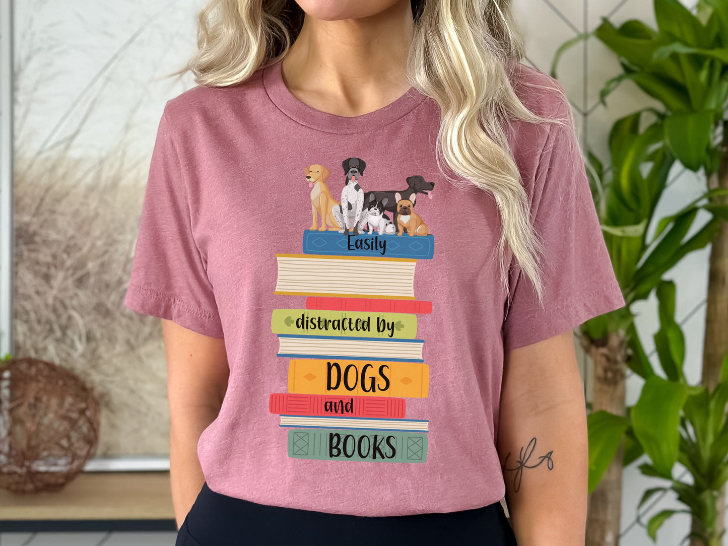 Dogs and Books T-Shirt, Book Shirt, ReadingShirt, Book Lover Shirt, Librarian Gift, Book Gift, Dog Lover Shirt, Dog Gift, I Love Dogs Shirt