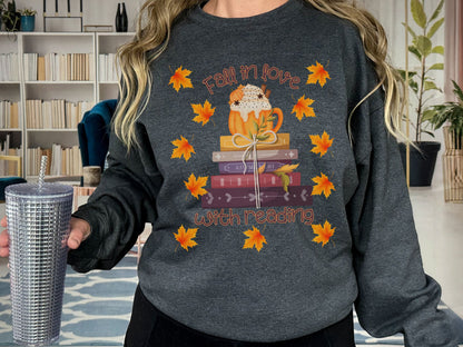 Fall Reading Sweatshirt, Book Lover Gift, Books Pullover, Librarian Sweatshirt, Reading Shirt, Bookish Crewneck, Book Shirt, Reading Teacher