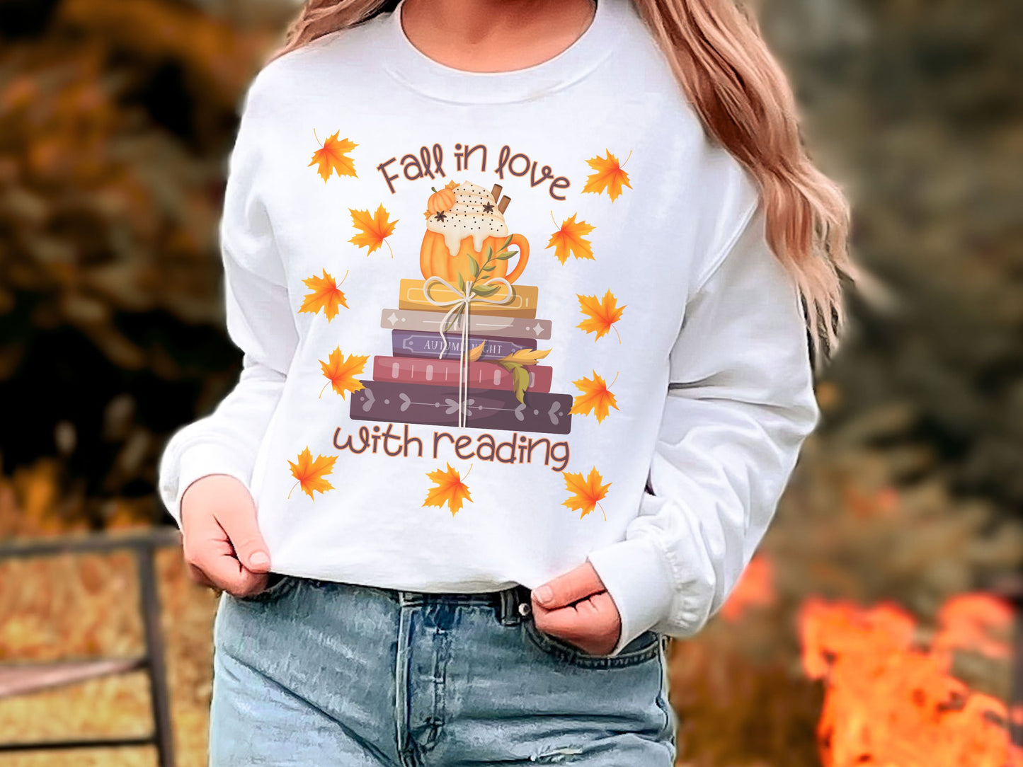 Fall Reading Sweatshirt, Book Lover Gift, Books Pullover, Librarian Sweatshirt, Reading Shirt, Bookish Crewneck, Book Shirt, Reading Teacher