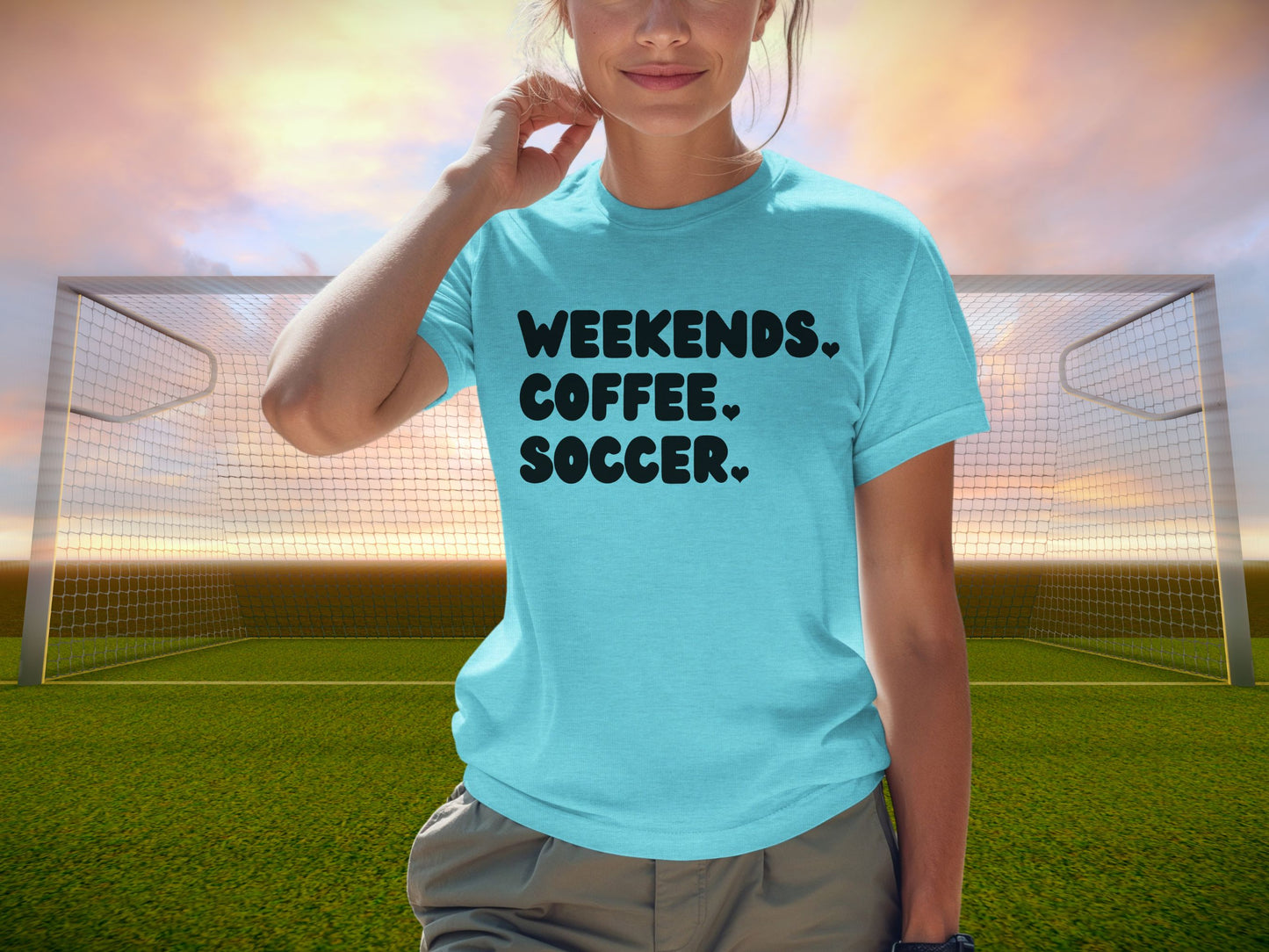 Weekends Coffee Soccer T-Shirt, Soccer Mom Shirt, Shirt for Soccer Mom, Soccer Mama Shirt, Soccer Coach Shirt, Coffee and Soccer Shirt