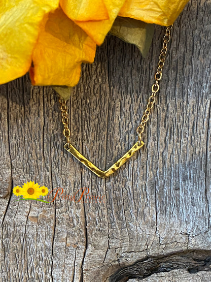 Gold Chevron Necklace, V Shaped, Gold Choker, Modern Jewelry, Wide V Shaped Jewelry, Layering Necklace, Gift for Wife or Girlfriend